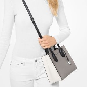 Medium Color-block leather accordion crossbody